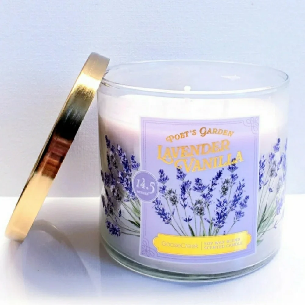 Goose Creek LAVENDER VANILLA Large 3-Wick Scented Candle, 14.5 oz